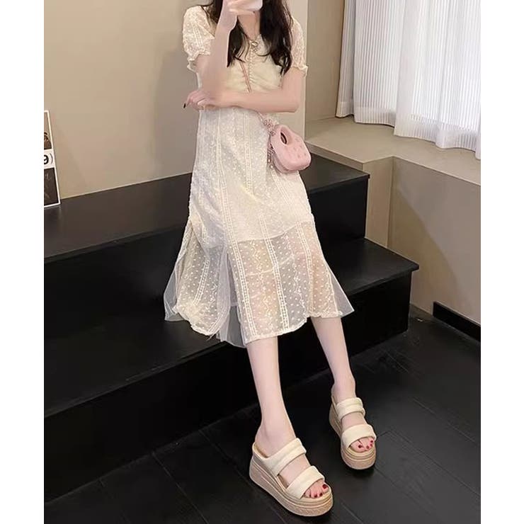 フェイクレザー 厚底 ウエッジ ヒール サンダル | レースレディース  | 詳細画像13 