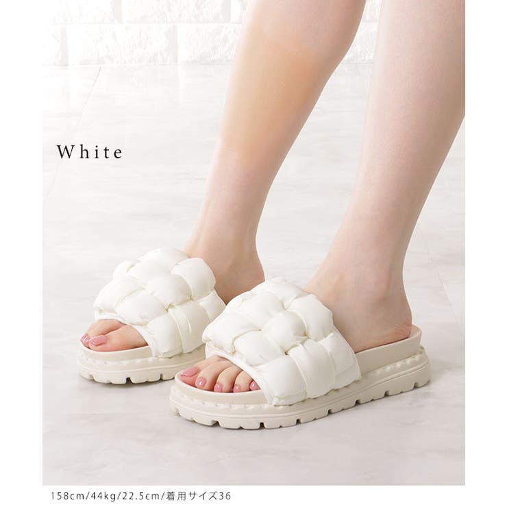 クッション メッシュ コンフォート フラット サンダル[品番