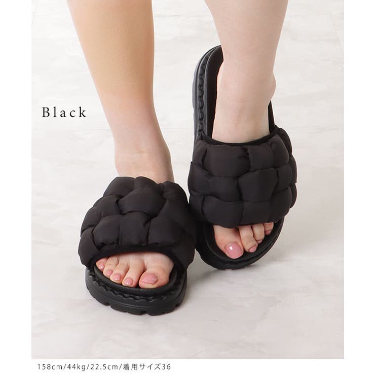 クッション メッシュ コンフォート フラット サンダル[品番