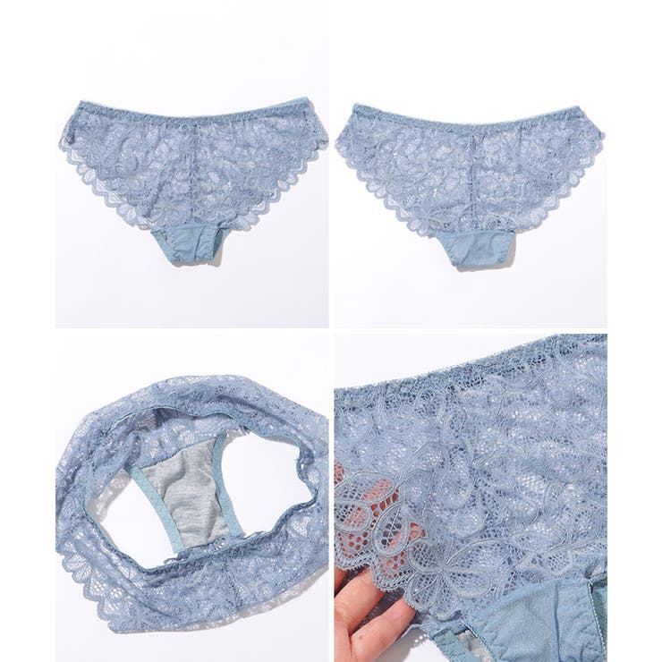 バイカラー ダブル レース ノンワイヤー ブラ&ショーツ | レースレディース  | 詳細画像20 