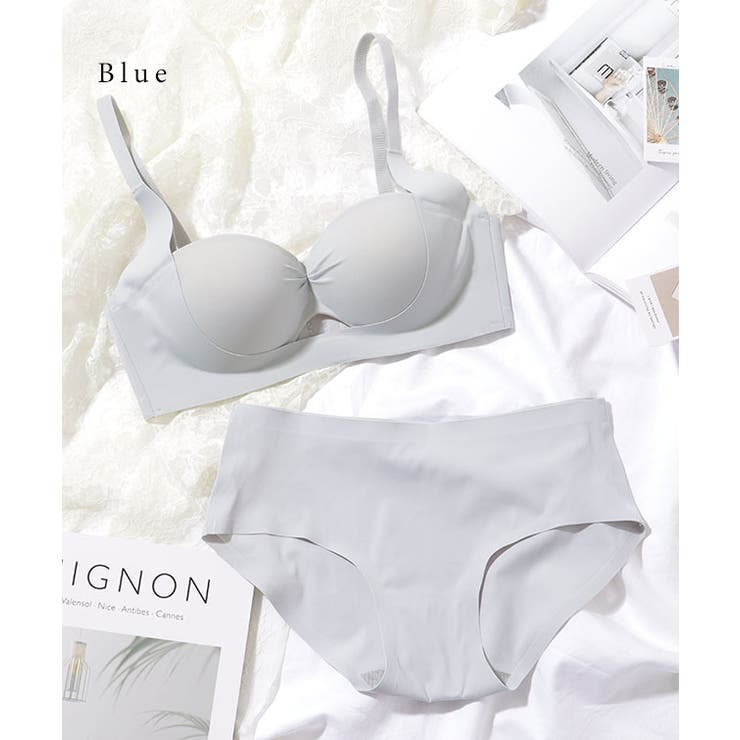 ソリッドカラー ノンワイヤー シームレス カットアウト ブラ&ショーツ | レースレディース  | 詳細画像11 
