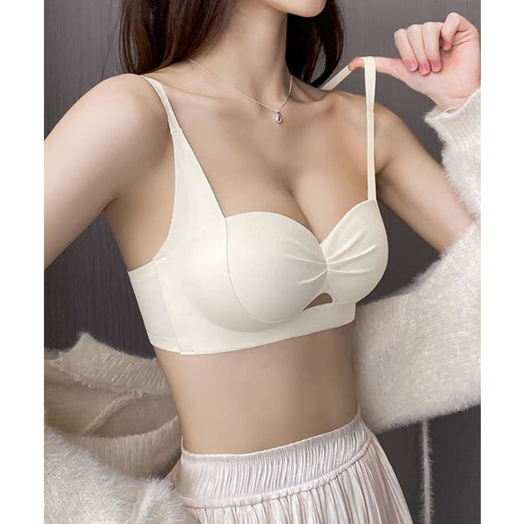 ソリッドカラー ノンワイヤー シームレス カットアウト ブラ&ショーツ | レースレディース  | 詳細画像18 