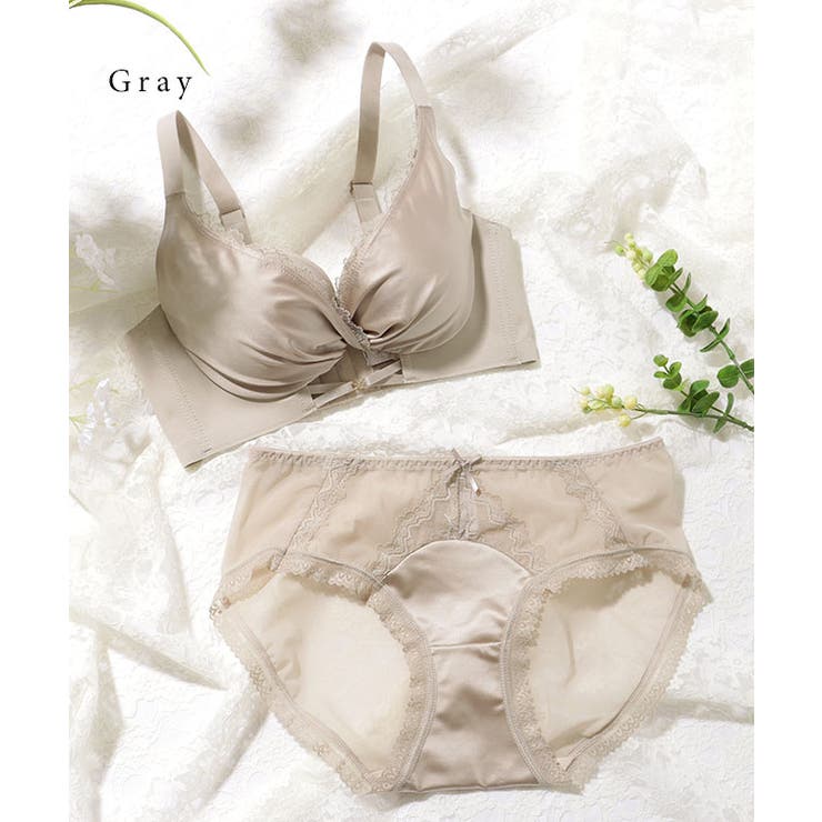 サテン レース ツイスト シームレス ブラ&ショーツ | レースレディース  | 詳細画像13 