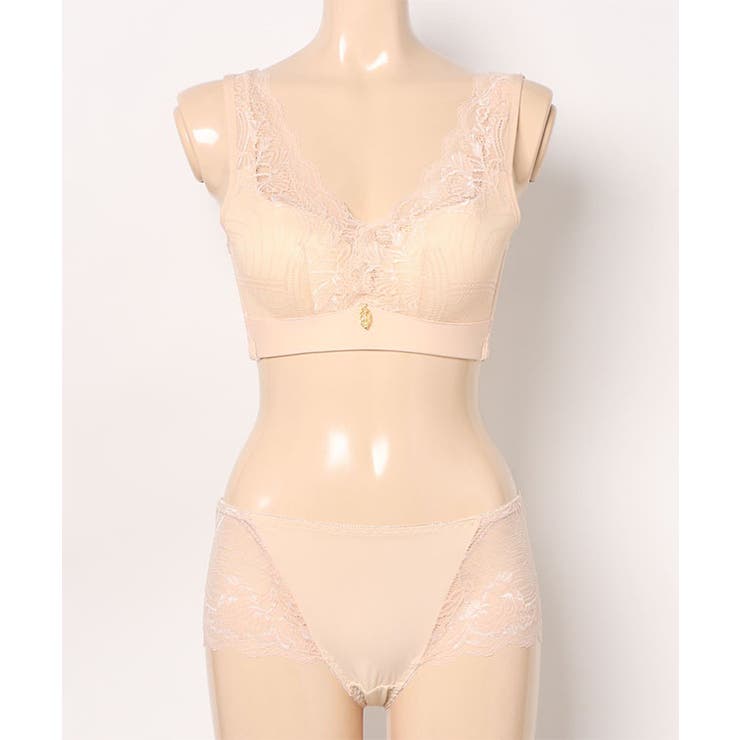 Vネック チャーム付き レーシィ ソフト ノンワイヤー ブラ&ショーツ | レースレディース  | 詳細画像18 