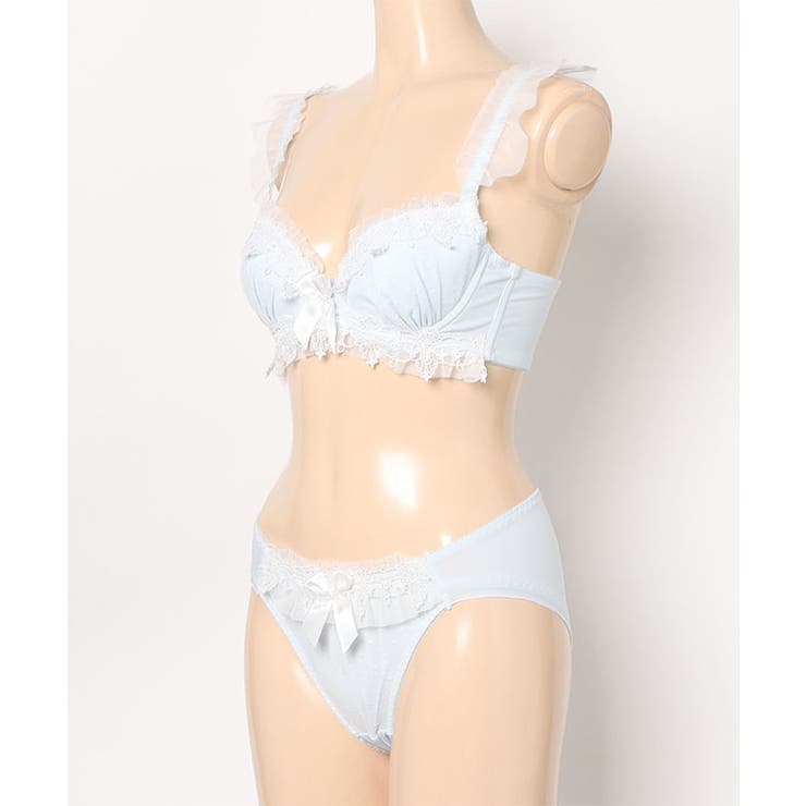 リボン付き フリル ドット レース ブラ&ショーツ | レースレディース  | 詳細画像10 