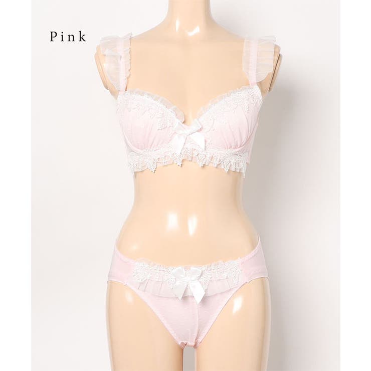 リボン付き フリル ドット レース ブラ&ショーツ | レースレディース  | 詳細画像12 