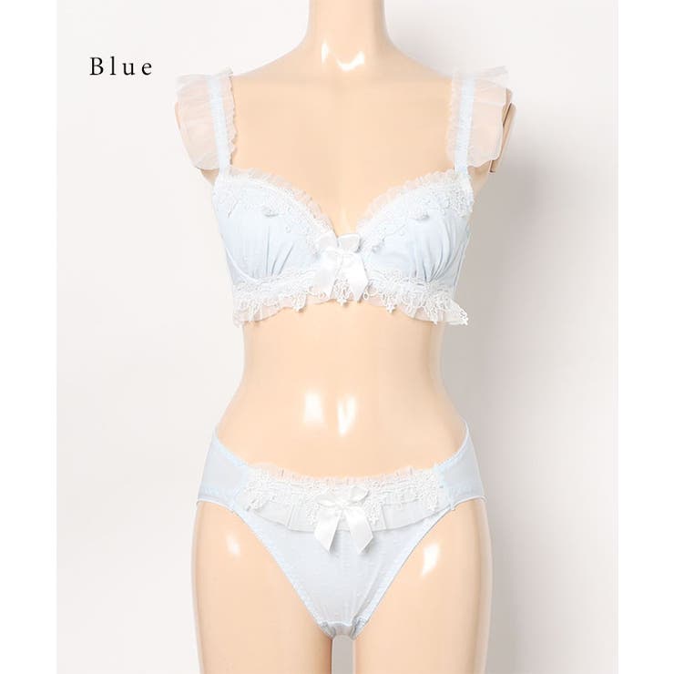 リボン付き フリル ドット レース ブラ&ショーツ | レースレディース  | 詳細画像9 