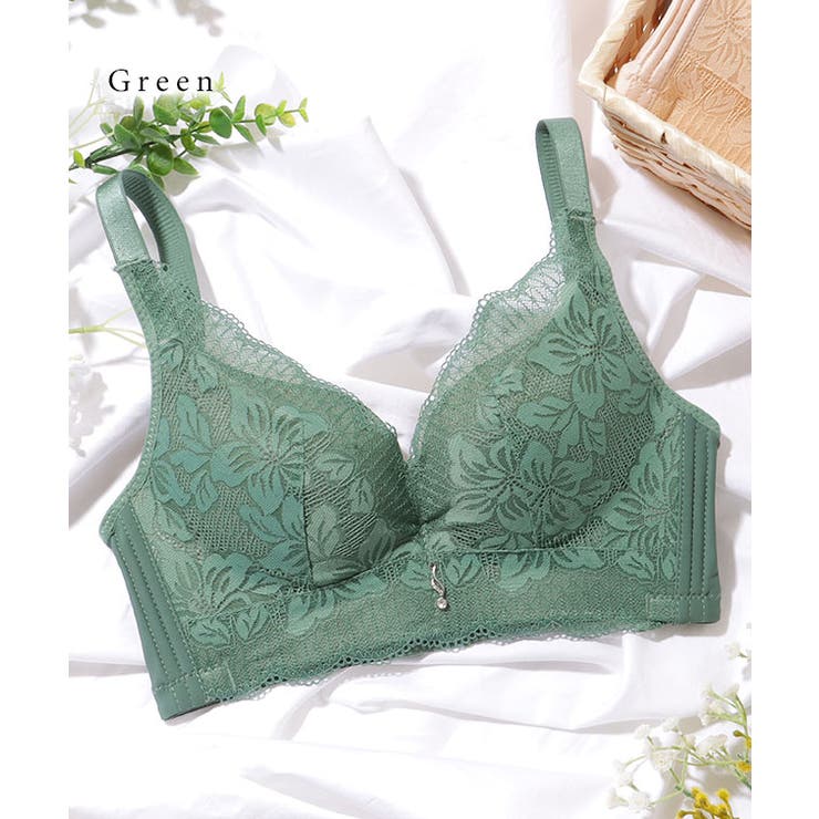 ♡emmerday! シルエットノンワイヤーブラ Lサイズ カーキ emmerday