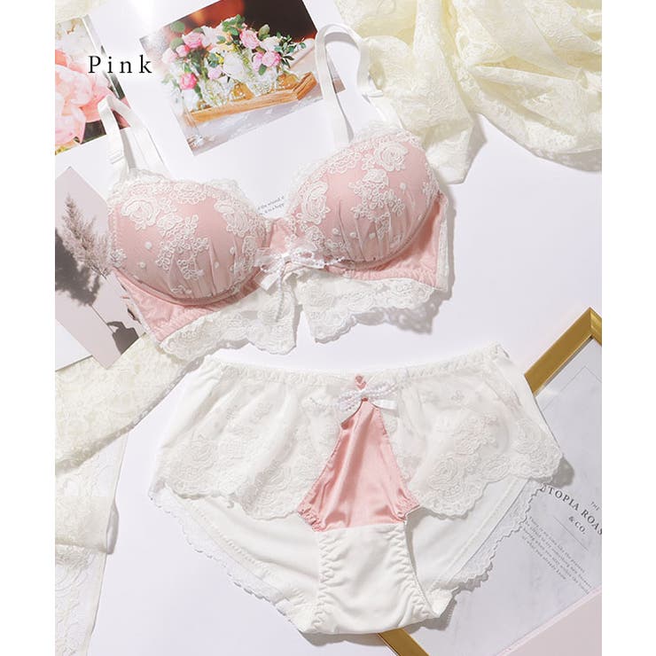 エレガント 刺繍 レース レイヤード ブラ&ショーツ | レースレディース  | 詳細画像13 