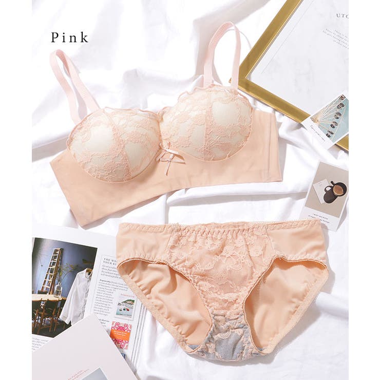 2WAY ダブルリボン ノンワイヤー 1/2 ブラ&ショーツ | レースレディース  | 詳細画像14 