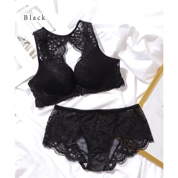 フロント ホック 総レース ノンワイヤー ブラ&ショーツ | レースレディース  | 詳細画像10 