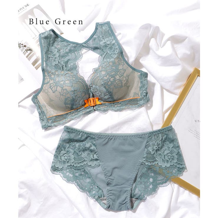 フロント ホック 総レース ノンワイヤー ブラ&ショーツ | レースレディース  | 詳細画像12 