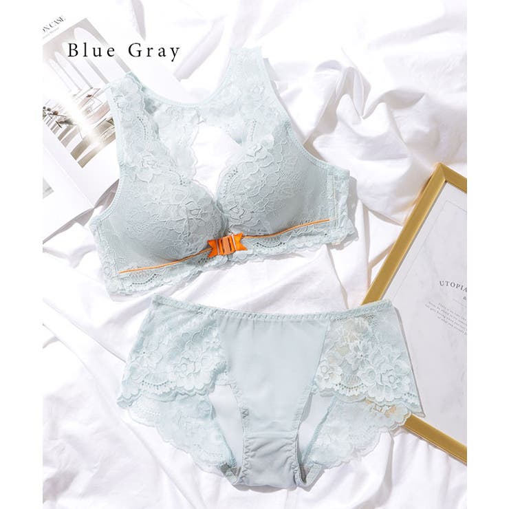 フロント ホック 総レース ノンワイヤー ブラ&ショーツ | レースレディース  | 詳細画像15 