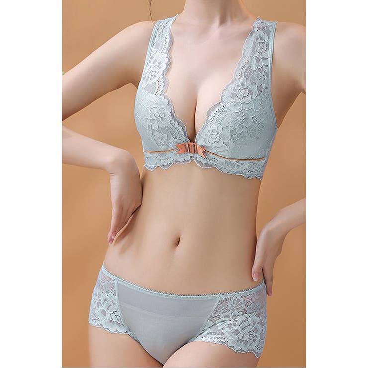 フロント ホック 総レース ノンワイヤー ブラ&ショーツ | レースレディース  | 詳細画像16 