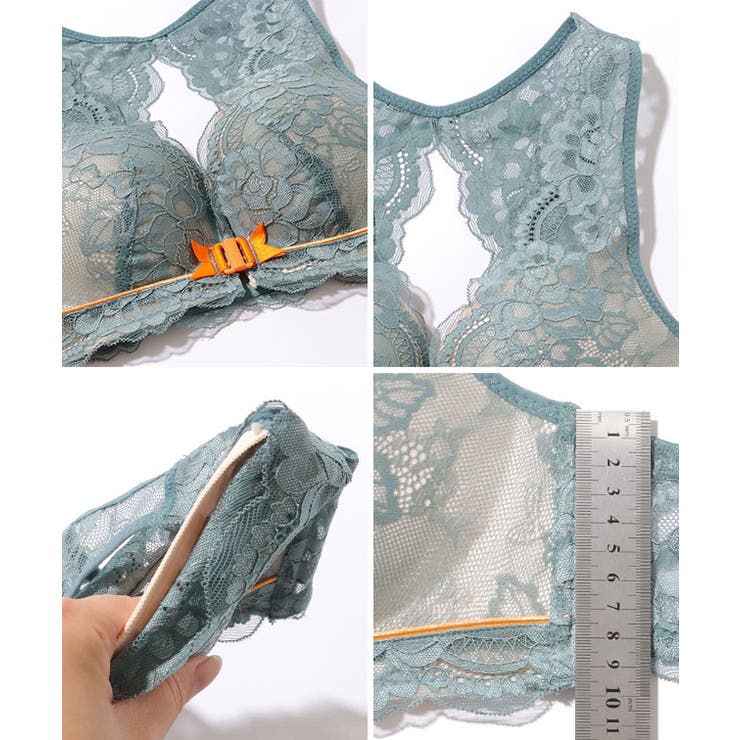 フロント ホック 総レース ノンワイヤー ブラ&ショーツ | レースレディース  | 詳細画像19 