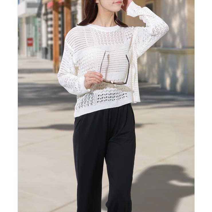 【2点セット】コンパクト 透かし編み ニット | レースレディース  | 詳細画像6 