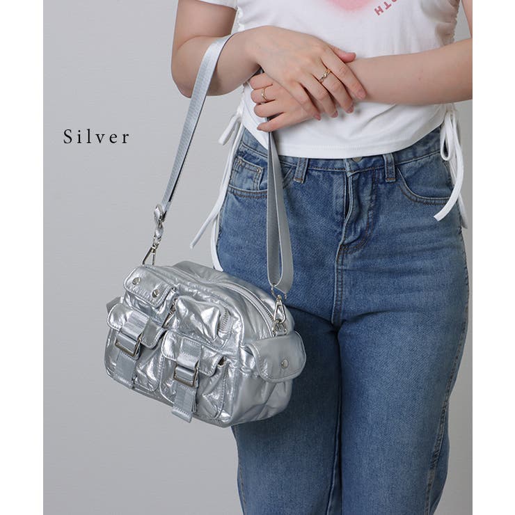 フェイクレザー 多ポケット スクエア | レースレディース  | 詳細画像12 