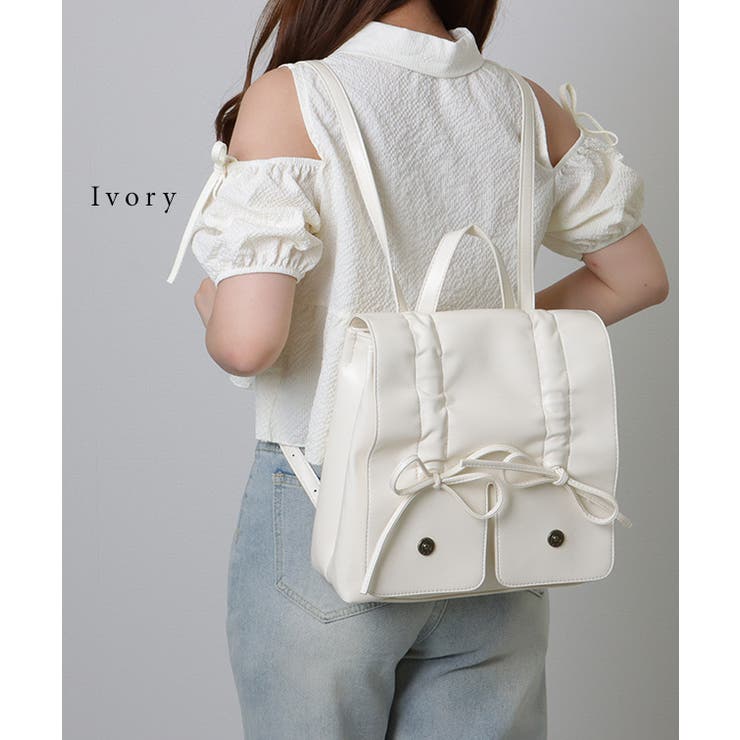 フェイクレザー リボン ギャザー | レースレディース  | 詳細画像14 