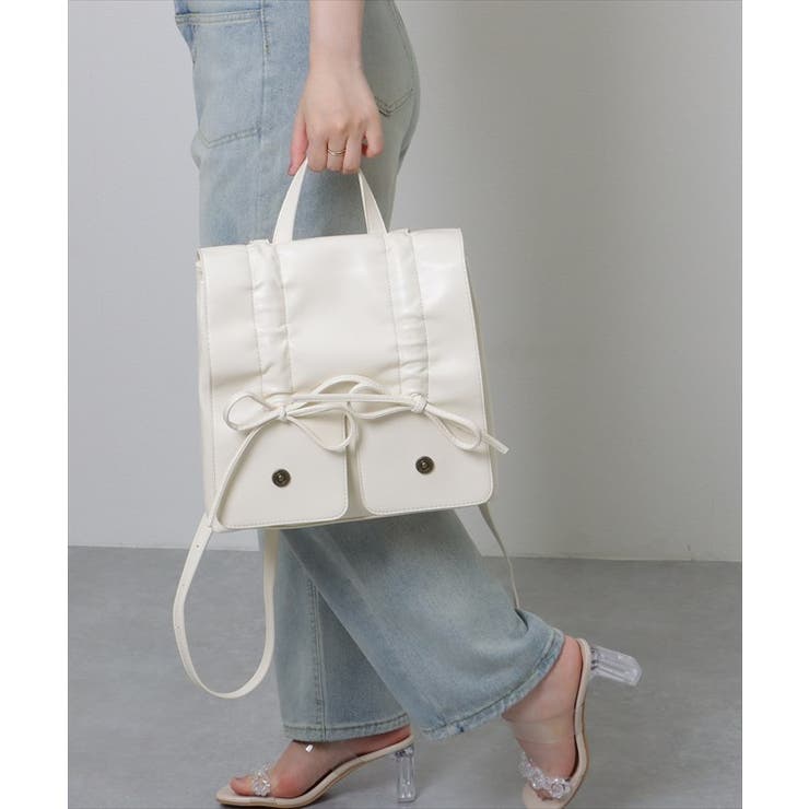 フェイクレザー リボン ギャザー | レースレディース  | 詳細画像16 