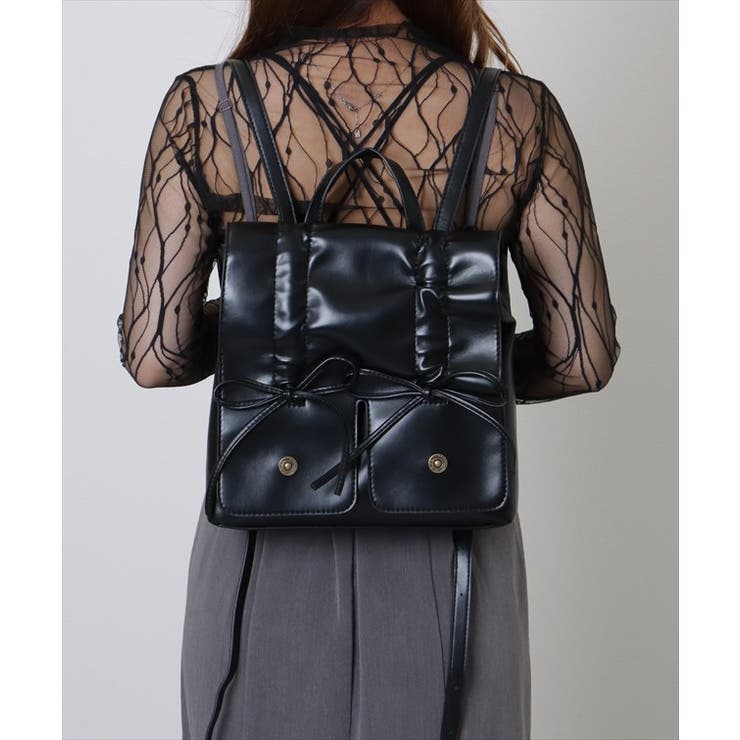 フェイクレザー リボン ギャザー | レースレディース  | 詳細画像6 