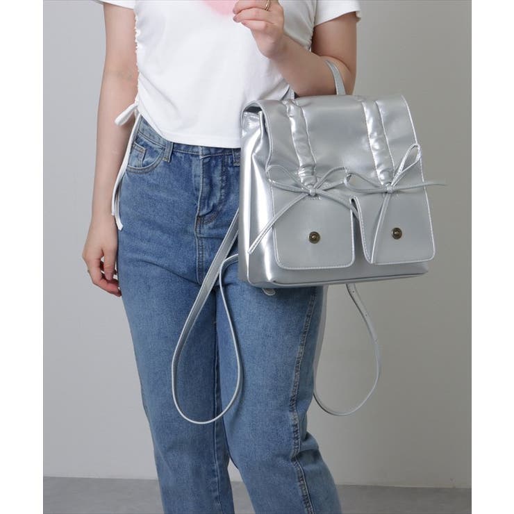 フェイクレザー リボン ギャザー | レースレディース  | 詳細画像9 