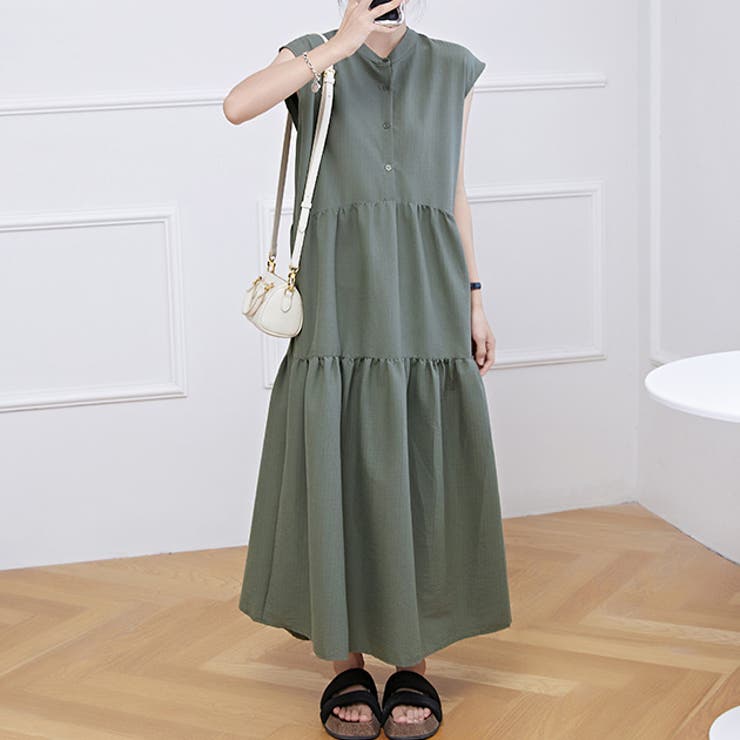 バンドカラー ティアード ギャザー | レースレディース  | 詳細画像1 