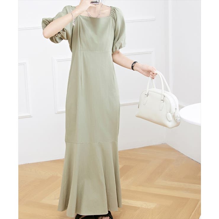 バックレースアップ パフスリーブ マーメイド | レースレディース  | 詳細画像15 