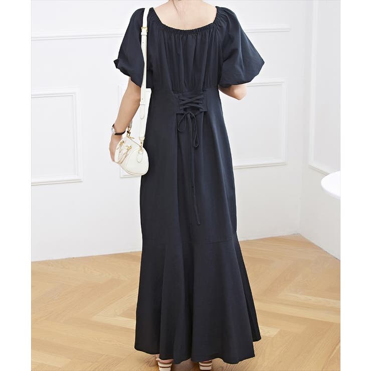 バックレースアップ パフスリーブ マーメイド | レースレディース  | 詳細画像7 