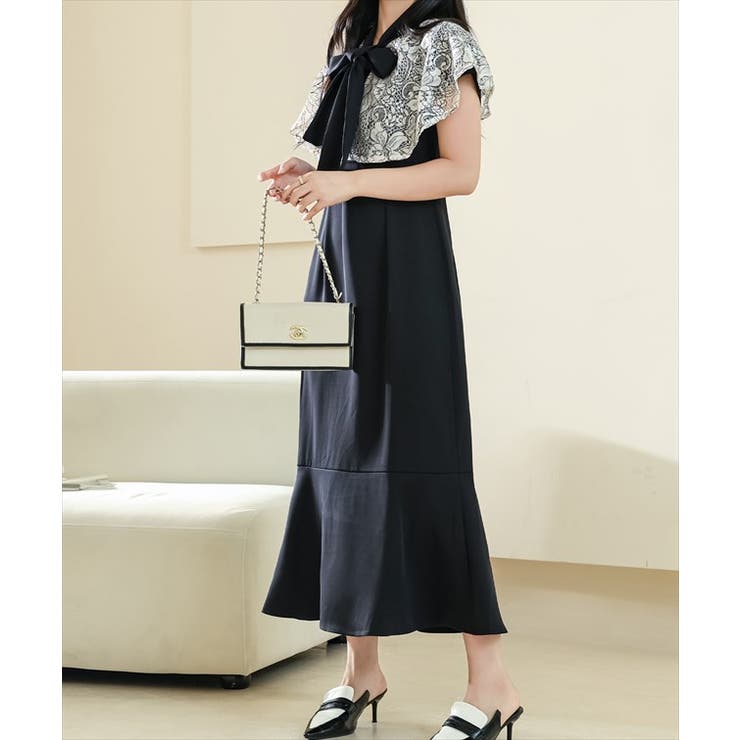 ボウタイ ケープ付き ハイウエスト | レースレディース  | 詳細画像5 