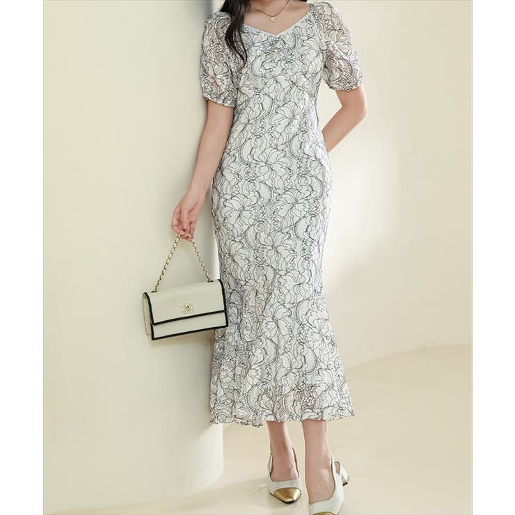 総レース Vネック マーメイド | レースレディース  | 詳細画像12 