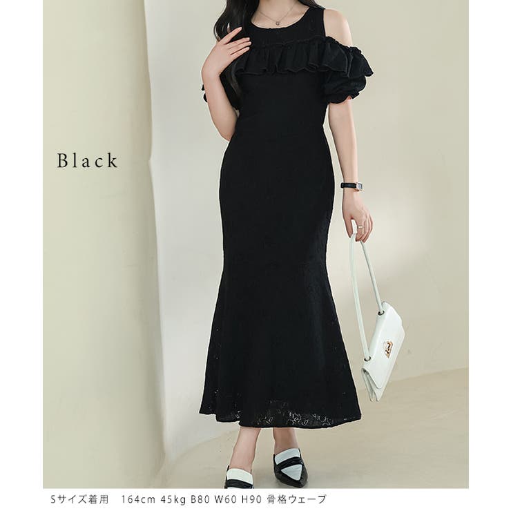 カットアウト パフスリーブ 総レース | レースレディース  | 詳細画像3 