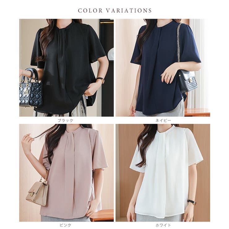 ソリッドカラー クルーネック 半袖 | レースレディース  | 詳細画像2 