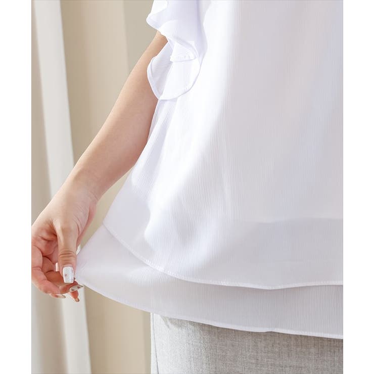 ラウンドネック ラッフルフリル 半袖 | レースレディース  | 詳細画像20 