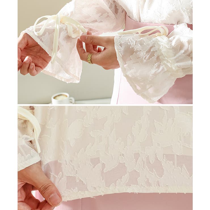 プチハイネック 花柄 レース[品番：LCLW0006852]｜レース
