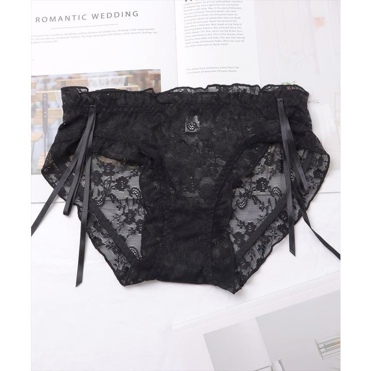 4枚セット】サイドリボン総レースフリルショーツ 女性 レディース[品番