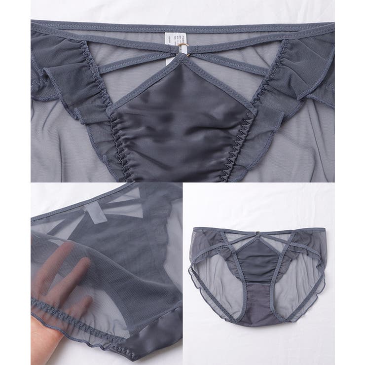 【関税込み】Collina Strada パープル Lace Up Panty ショーツ 綿混ストレッチ刺繍レースショーツ(はきこみ丈浅め