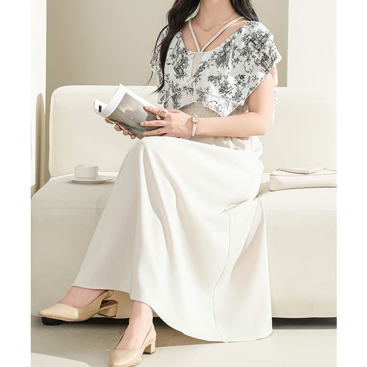 ボタニカル柄 ティアード ホルター | レースレディース  | 詳細画像12 