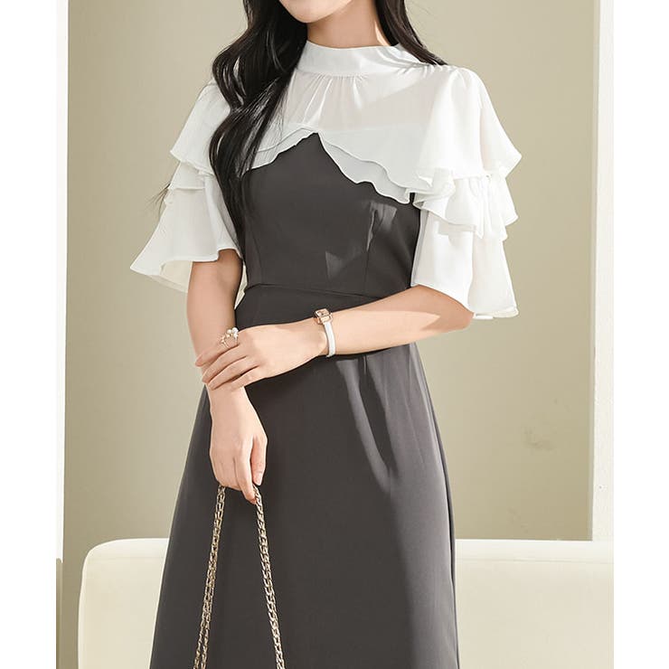 プチハイネック フリル フェイクレイヤード | レースレディース  | 詳細画像10 