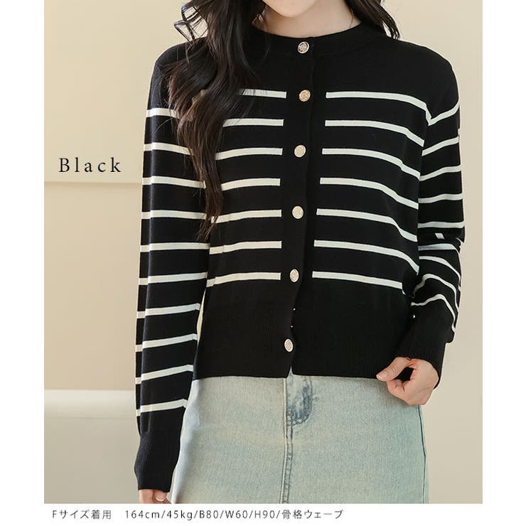 ラウンドネック ボーダー柄 長袖 | レースレディース  | 詳細画像3 