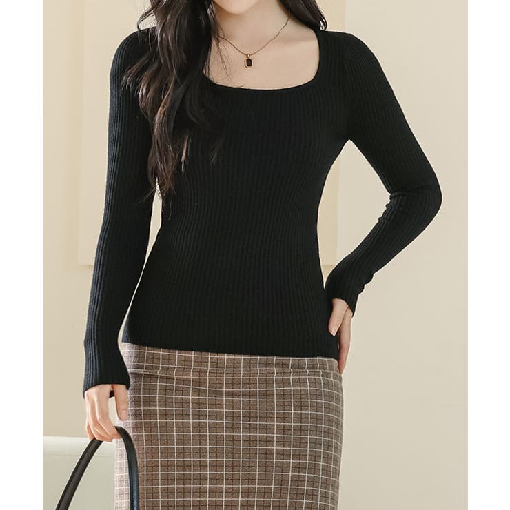 ソリッドカラー スクエアネック 長袖 | レースレディース  | 詳細画像4 