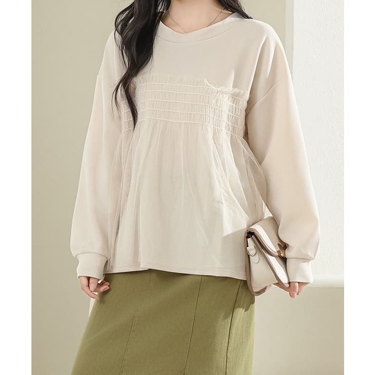 チュール ドッキング バルーン袖 | レースレディース  | 詳細画像12 