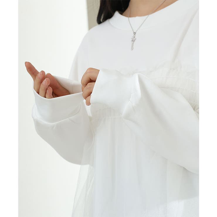 チュール ドッキング バルーン袖 | レースレディース  | 詳細画像19 