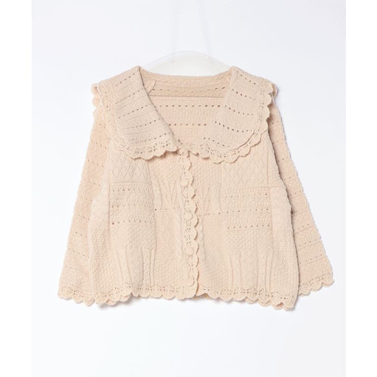 ビッグカラー パッチワーク風 透かし編み | レースレディース  | 詳細画像19 