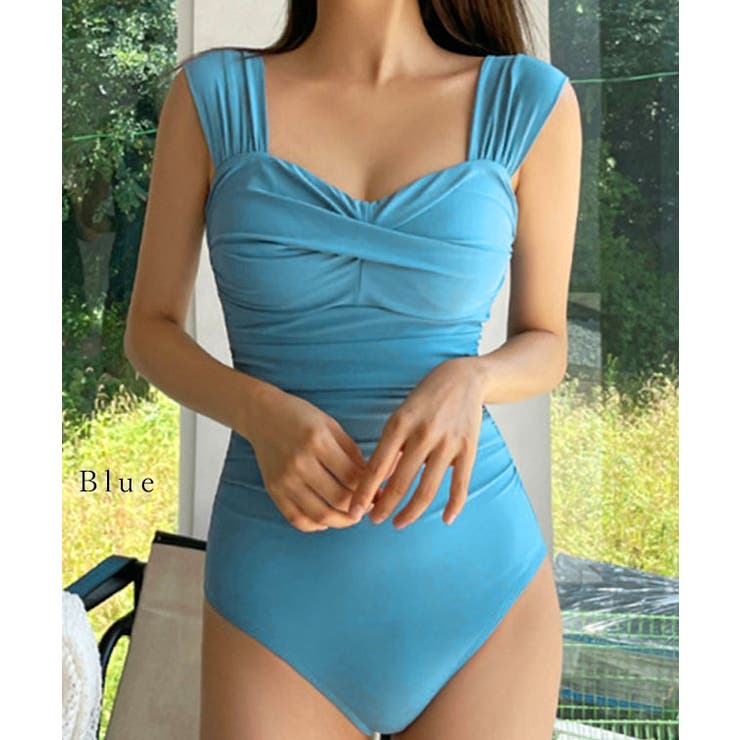 ソリッドカラー ハートネック ギャザー | レースレディース  | 詳細画像7 