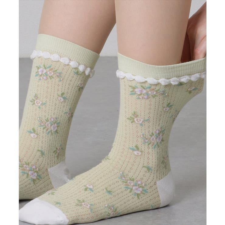 ボタニカル柄 クルー丈 リブ | レースレディース  | 詳細画像18 