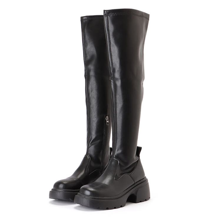 ラウンドトゥ レザー調 厚底 | レースレディース  | 詳細画像1 