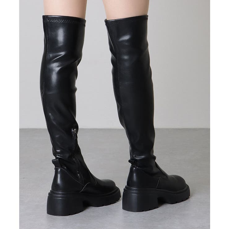 ラウンドトゥ レザー調 厚底 | レースレディース  | 詳細画像12 