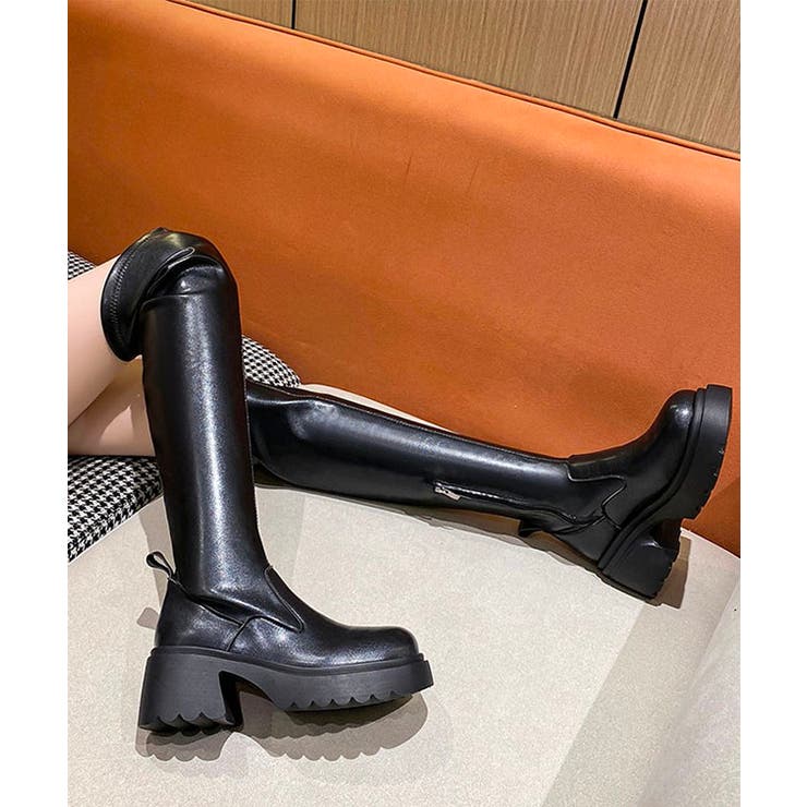 ラウンドトゥ レザー調 厚底 | レースレディース  | 詳細画像7 