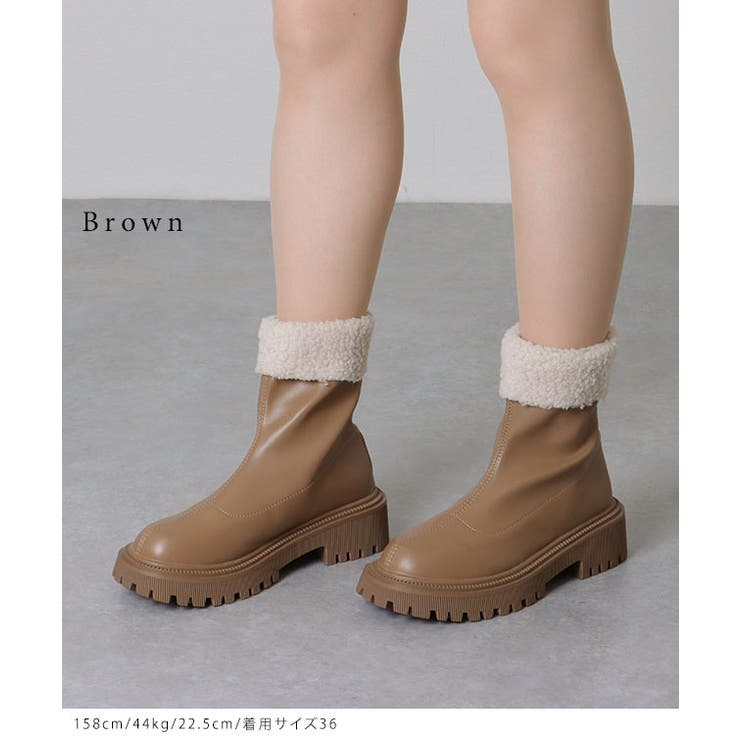 ラウンドトゥ ボア付き トラック | レースレディース  | 詳細画像6 