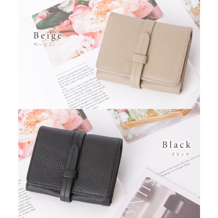 レザー ベルト付き 二つ折り[品番：LCLW0007390]｜レース